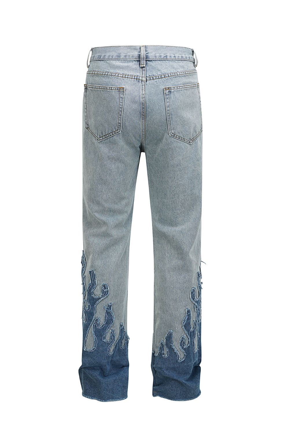 Pocketed wide leg flam blue jeans by Cruisin Essentials.