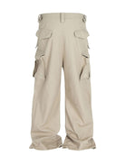 Khaki wide leg pants with cargo pockets by Cruisin Essentials.