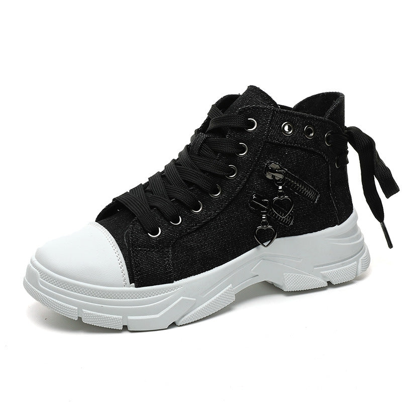 Elevate your sneaker game with Decor Zipper Lace Up Platform Sneakers! Featuring a stylish lace-up design and unique zipper detail, these shoes will add a bold, adventurous touch to any outfit. With a comfortable platform sole, you can stay trendy and comfortable all day long.