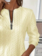 Cruisin Essentials Texture Long Sleeve Sweater shirt. Lightweight textile materials with a half zipper. Variety of colors.