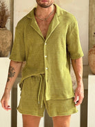 Get ready to step up your style game with our Men's Plus Size Button Down Half Sleeve Top and Shorts Set from Cruisin Essentials. Made for the daring, this versatile set provides comfort and a statement-making look for any occasion. Take on any challenge and make a bold statement with this must-have set.