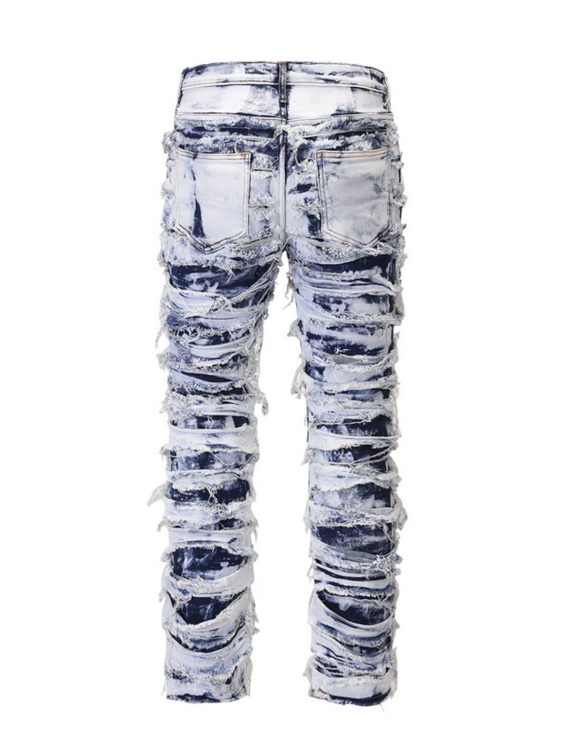 Distressed raw hem straight leg jean by Cruisin Essentials.