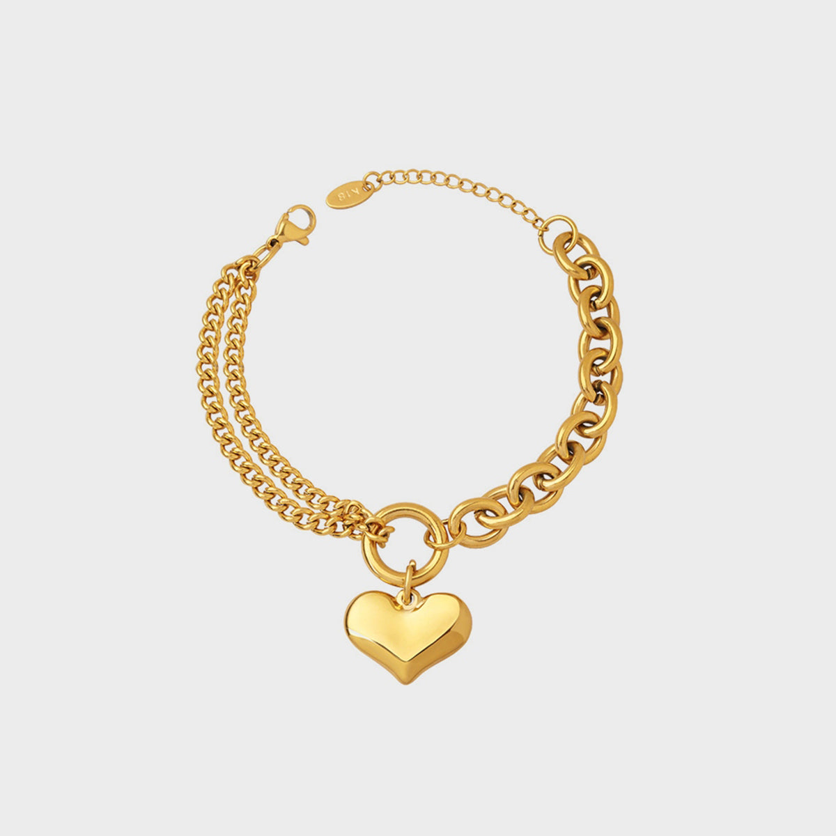 Indulge in elegance with our chunky heart bracelet. Expertly crafted with high-quality titanium steel, this stunning bracelet features a unique half-heart design. Its durability and resistance to corrosion and tarnishing ensure long-lasting wear. Take your accessory game to the next level with this timeless piece. Cruisin Essentials