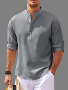 Upgrade your wardrobe with our Men's Full Size Half Button Long Sleeve Shirt, now also available in Plus Size. This versatile shirt boasts a half-button design and long sleeves, making it perfect for any occasion. Designed to fit plus-size men, our shirt offers unbeatable comfort and style. Elevate your style game today!