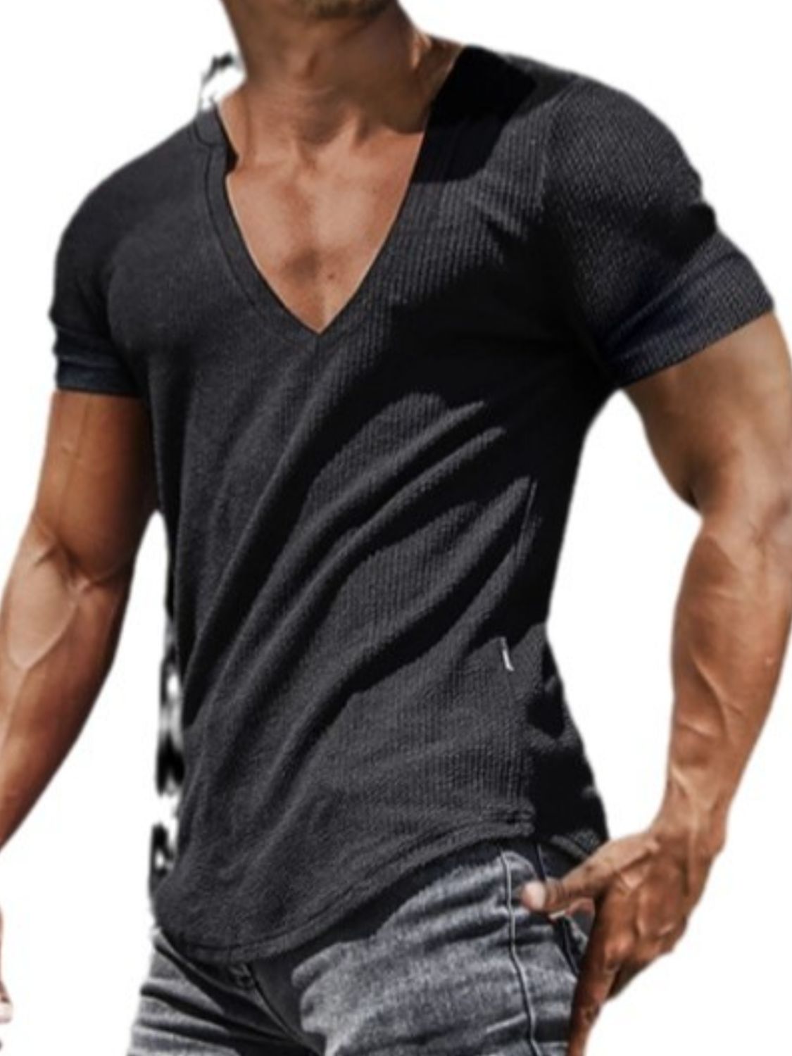 Are you brave enough to take a fashion risk? The Notched T-Shirt for men has short sleeves and a distinctive notch design. Step up your style and set yourself apart. Embrace the adventure and command attention with this daring and fearless shirt!