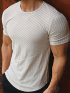 Thanks to the high-quality fabric, our Men's Round Neck Short Sleeve Striped T-Shirt promises superior comfort and durability for any occasion. From casual to formal, this versatile shirt is a must-have staple for any man's wardrobe. And with the stylish addition of stripes, you'll add a touch of sophistication to any look. Elevate your style game with our Round Neck Short Sleeve Striped T-Shirt. Buy online at Cruisin Essentials today.