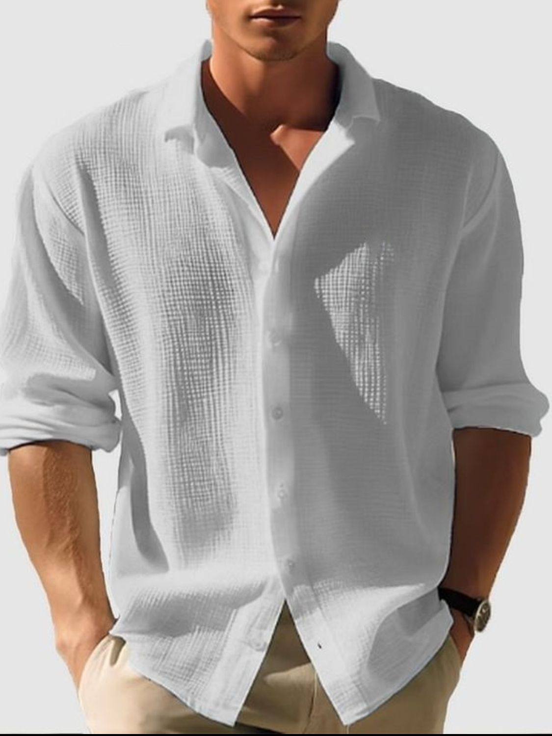 Crafted for comfort and versatility, our Men's Full Size Collared Neck Button Down Long Sleeve Shirt offers a classic design with a comfortable loose fit for all body types. Made with full size options, this shirt is a must-have for any wardrobe. Perfect for any occasion, make a lasting impression with this stylish and versatile shirt.