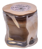 Candle Elegance lavender beeswax candle is crafted in a twisted orb creative glass, and the finest quality organic beeswax and infused with lavender essential oils that will fill your home with a calming and soothing aroma.