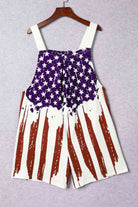 Trendsi Trends Americal flag colors flowing on these overall shorts.