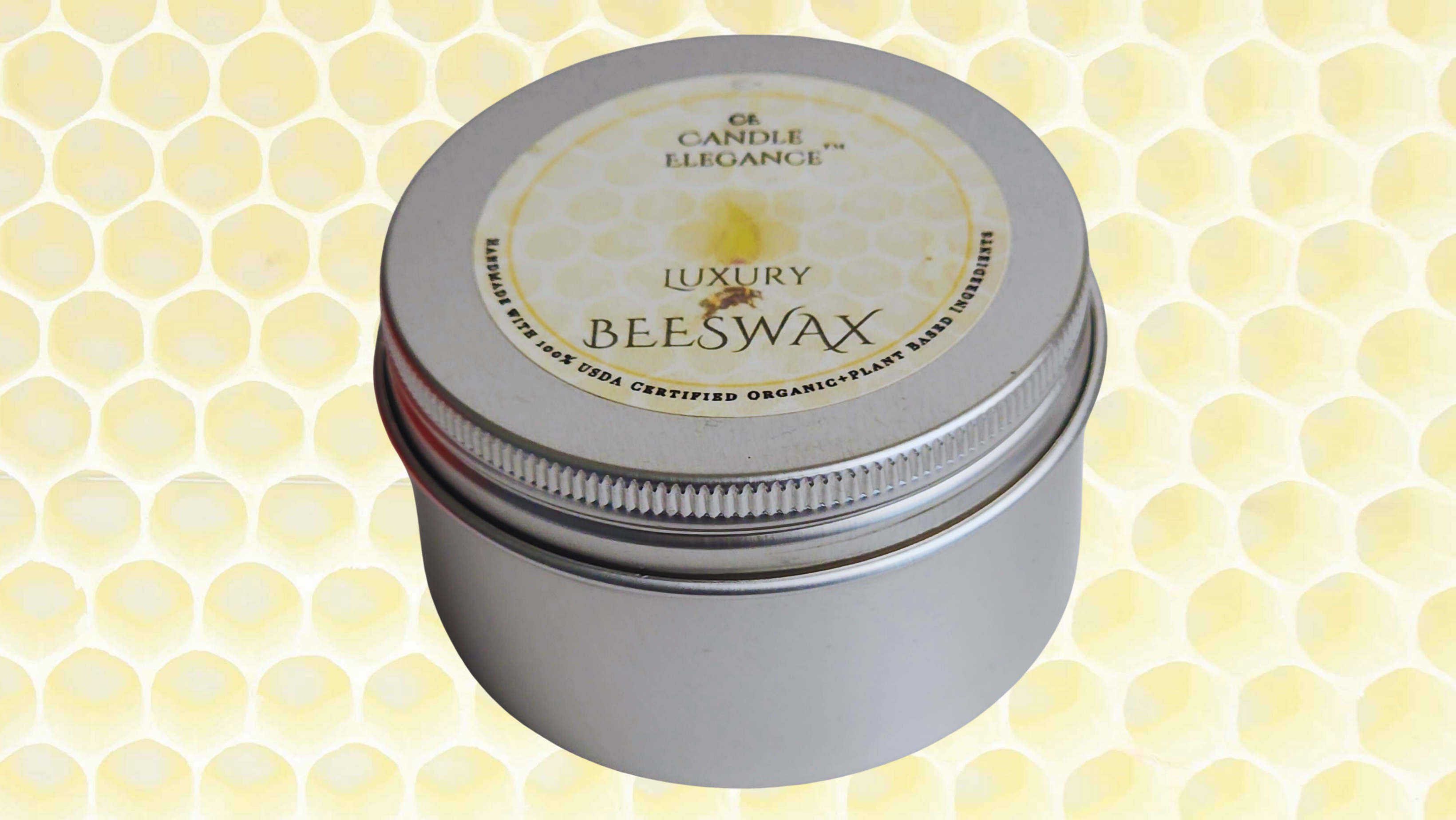 Candle Elegance beeswax travel candles are honey scented and made in America with 100% certified organic beeswax, so it's safe for people who are sensitive to fragrances. It also releases negative ions when burning and naturally purifies the air. Each candle has a cotton wick and provide a clean burn. Lid included.