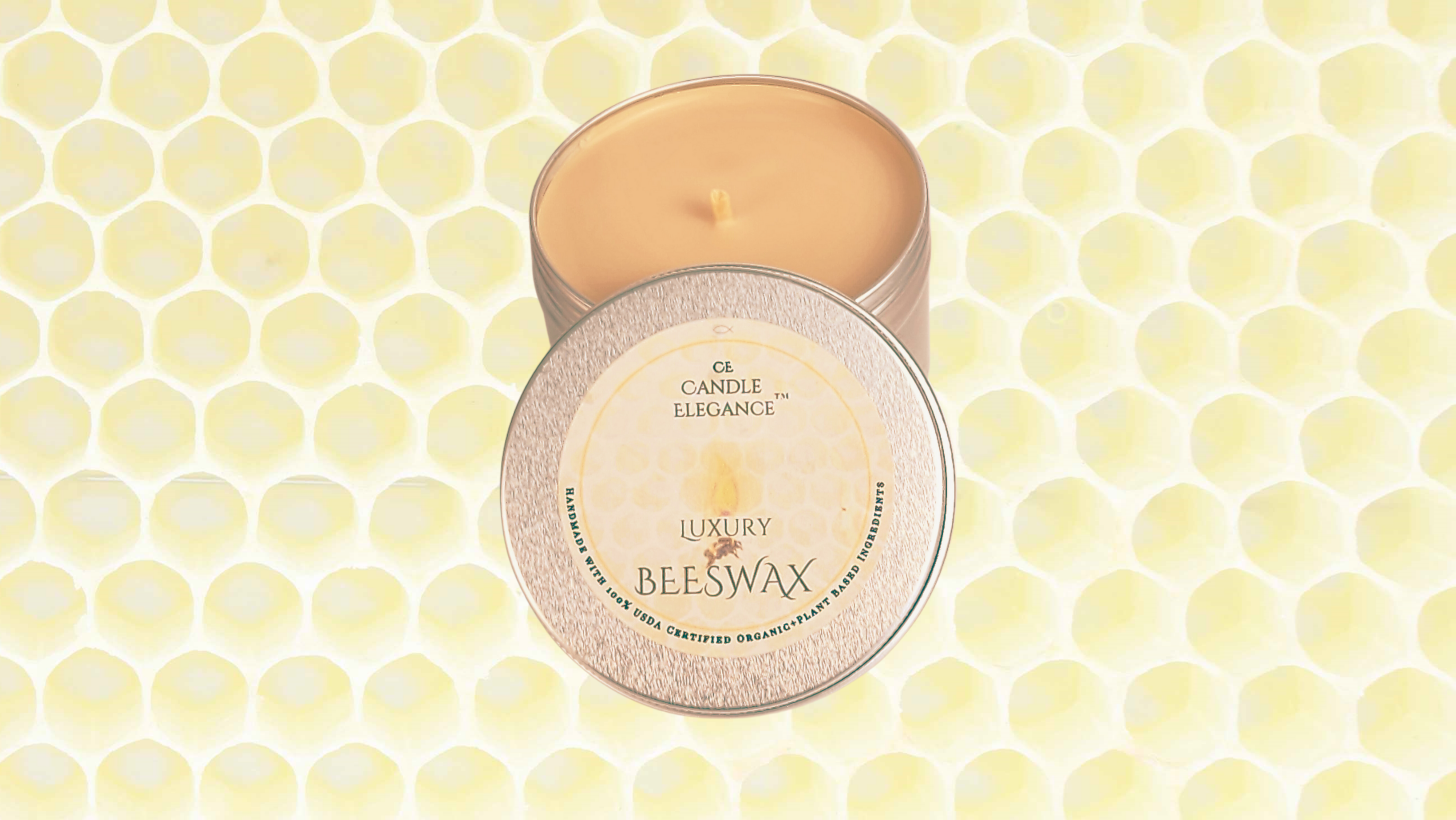 Candle Elegance beeswax travel candles are honey scented and made in America with 100% certified organic beeswax, so it's safe for people who are sensitive to fragrances. It also releases negative ions when burning and naturally purifies the air. Each candle has a cotton wick and provide a clean burn. Lid included.